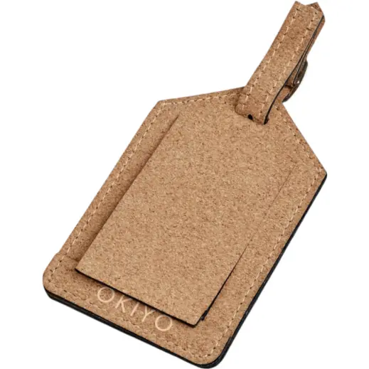 Okiyo Bouken Cork Luggage Tag Flap